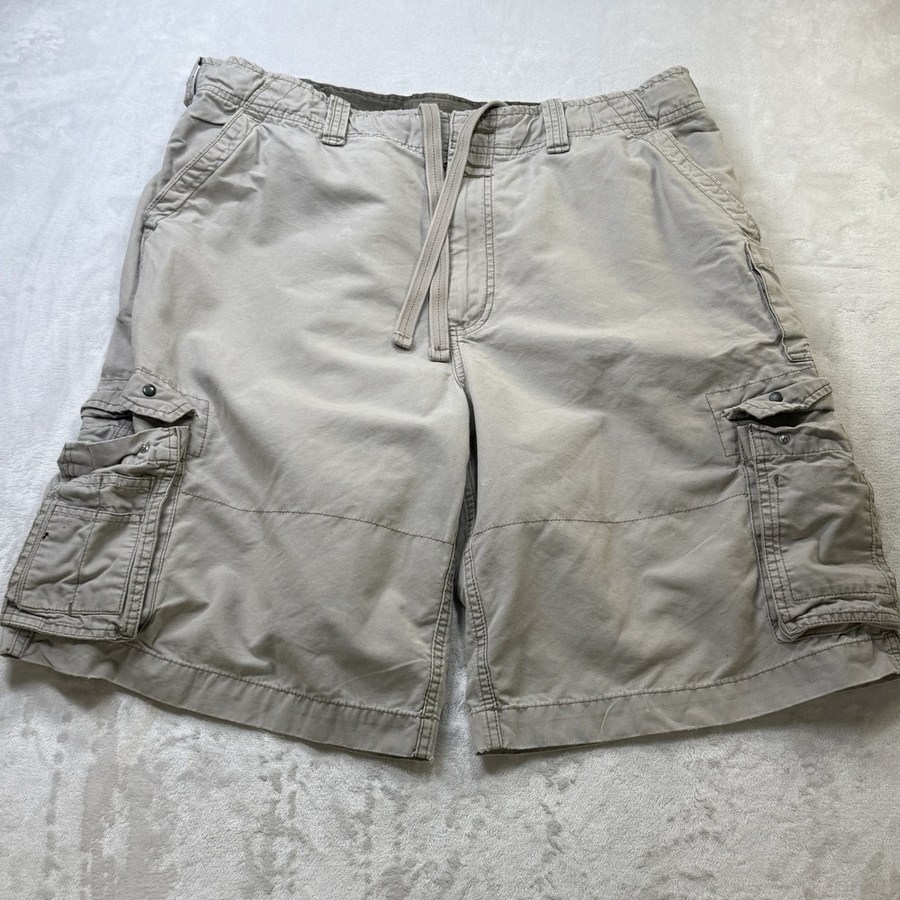 Vintage Old Navy Cargo Shorts Mens 38 Beige Military Heavyweight Canvas Y2K